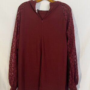 NWT WOmen's Red Sweater Quarter Zip